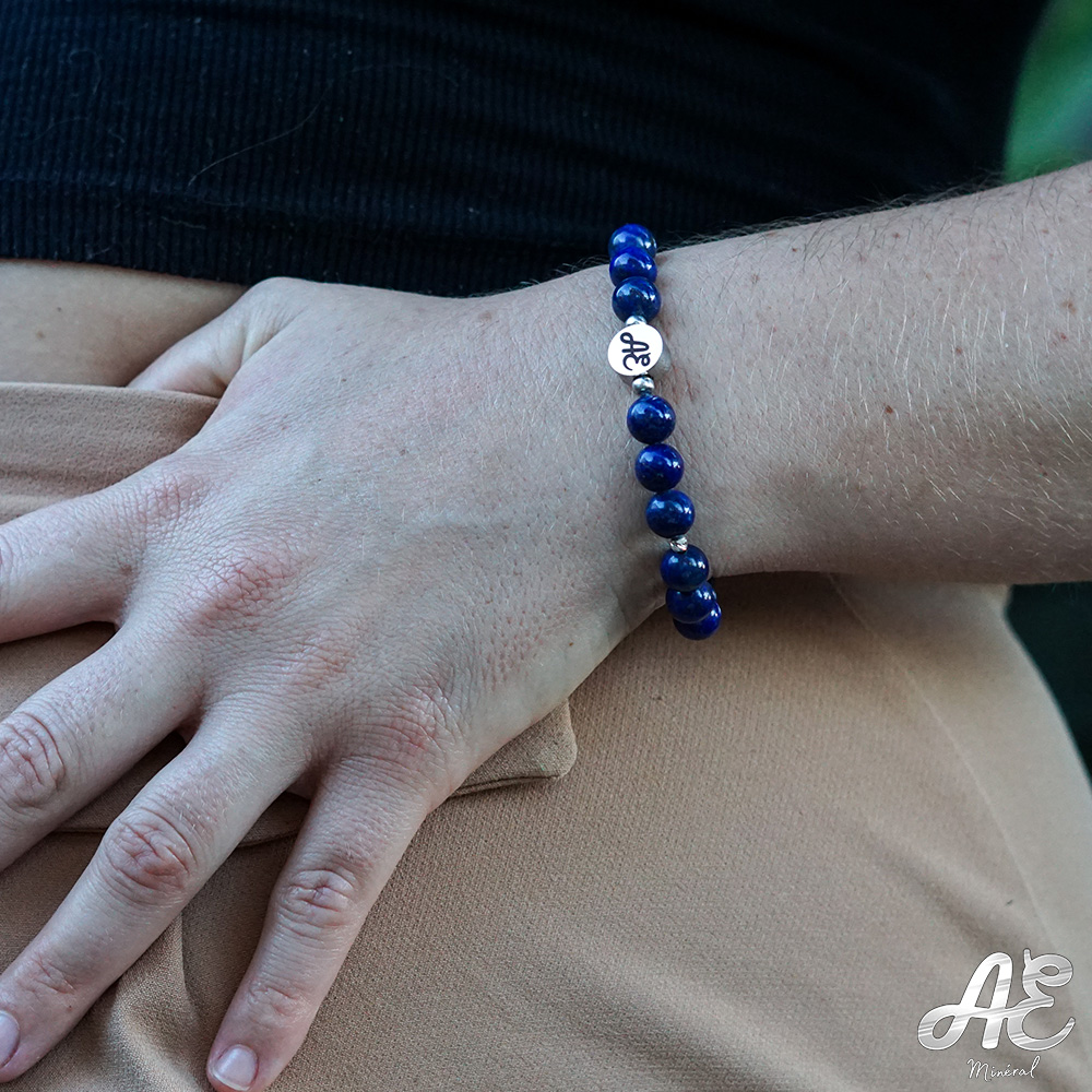 AE Bracelet Lapis Lazuli 8mm argent 4