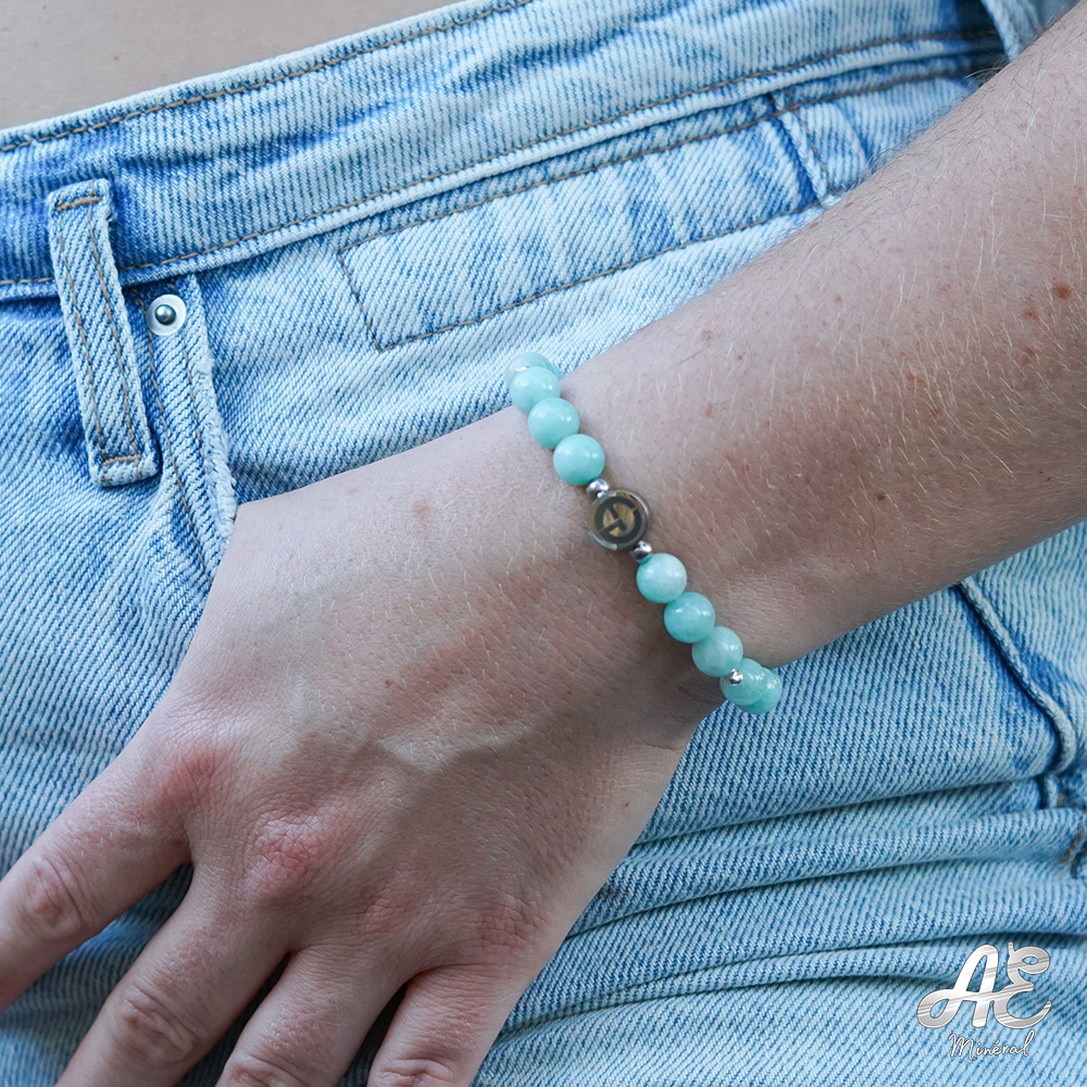 EG Bracelet Amazonite 8mm argent 4