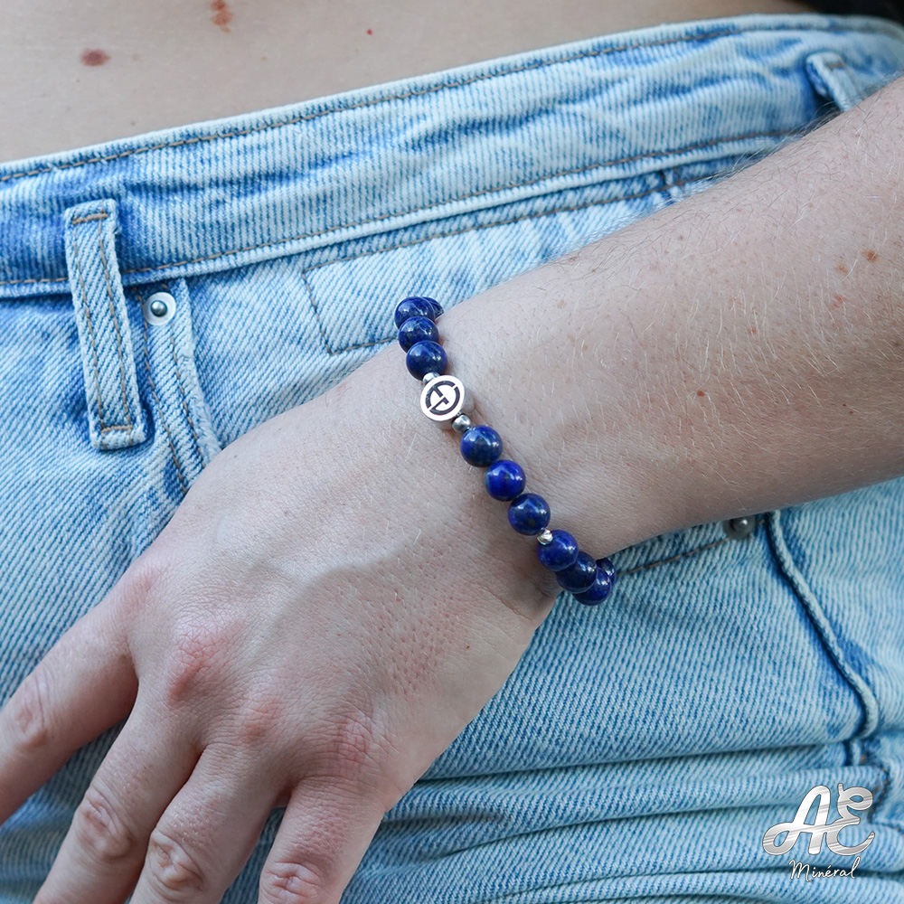 EG Bracelet Lapis Lazuli 8mm argent 4